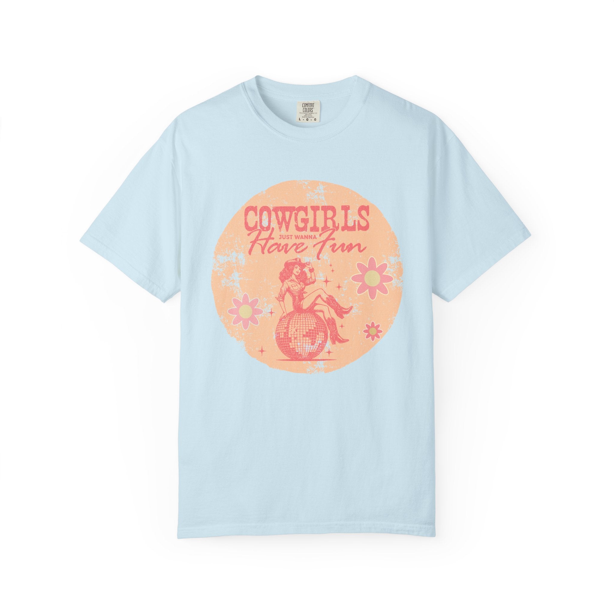 Cowgirls Just Wanna Have Fun Textured Retro Graphic T-Shirt
