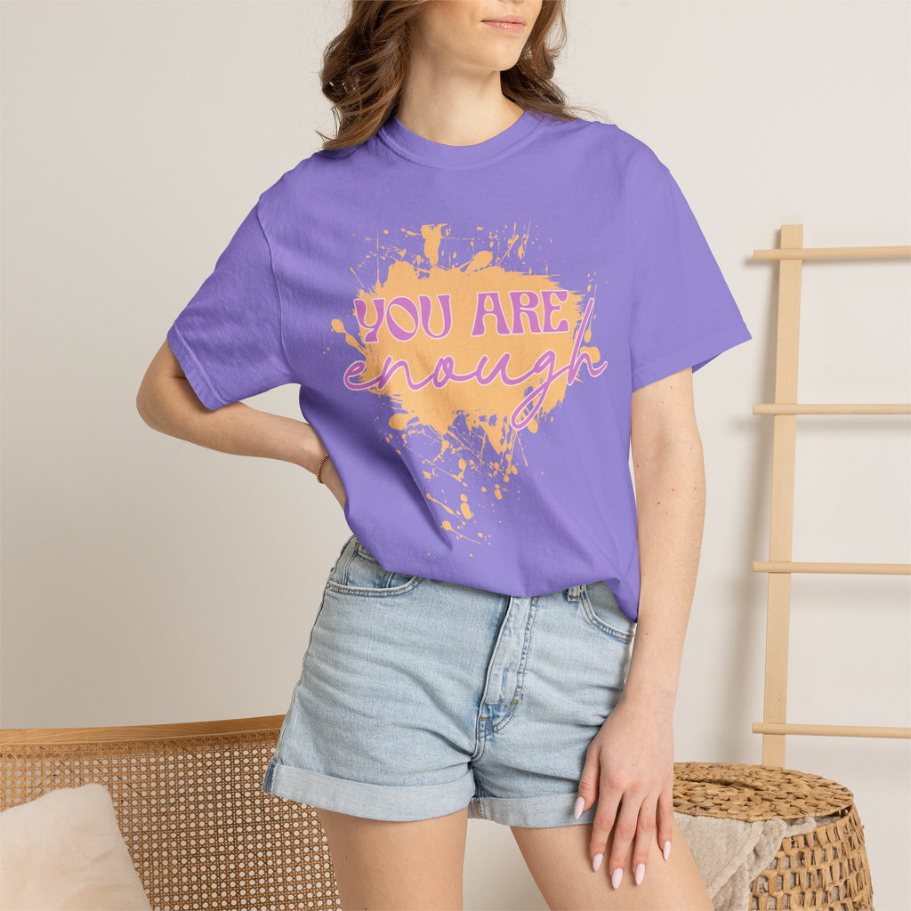 You Are Enough Textured T‑Shirt — Inspirational Positive Message Tee