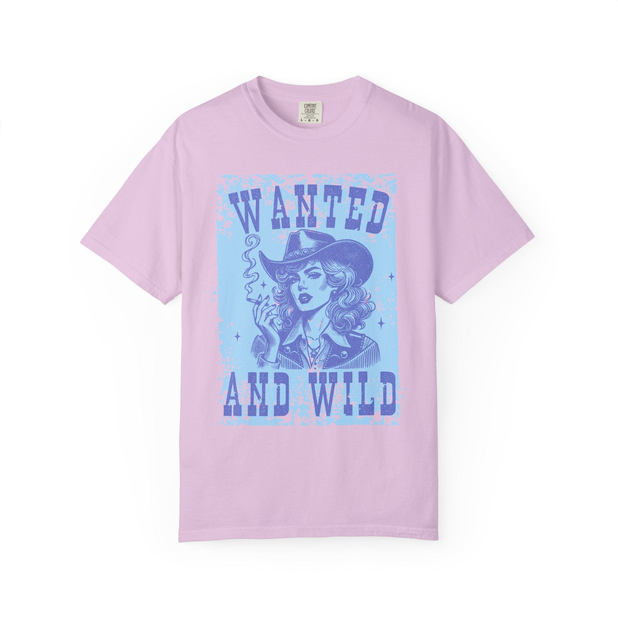 Wanted and Wild Cowboy Cowgirl  Textured T-Shirt