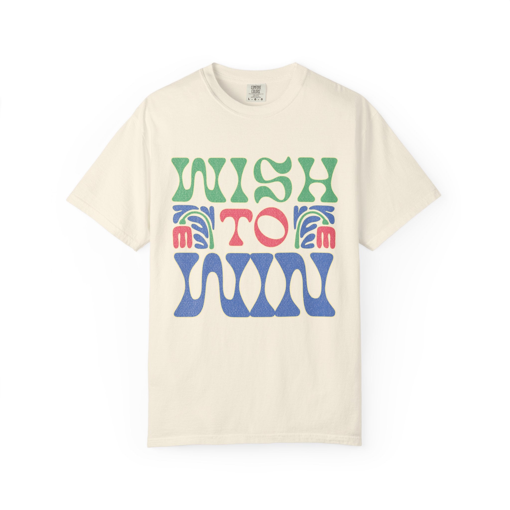 Wish to Win T-shirt |Textured Retro Psychedelic Lettering