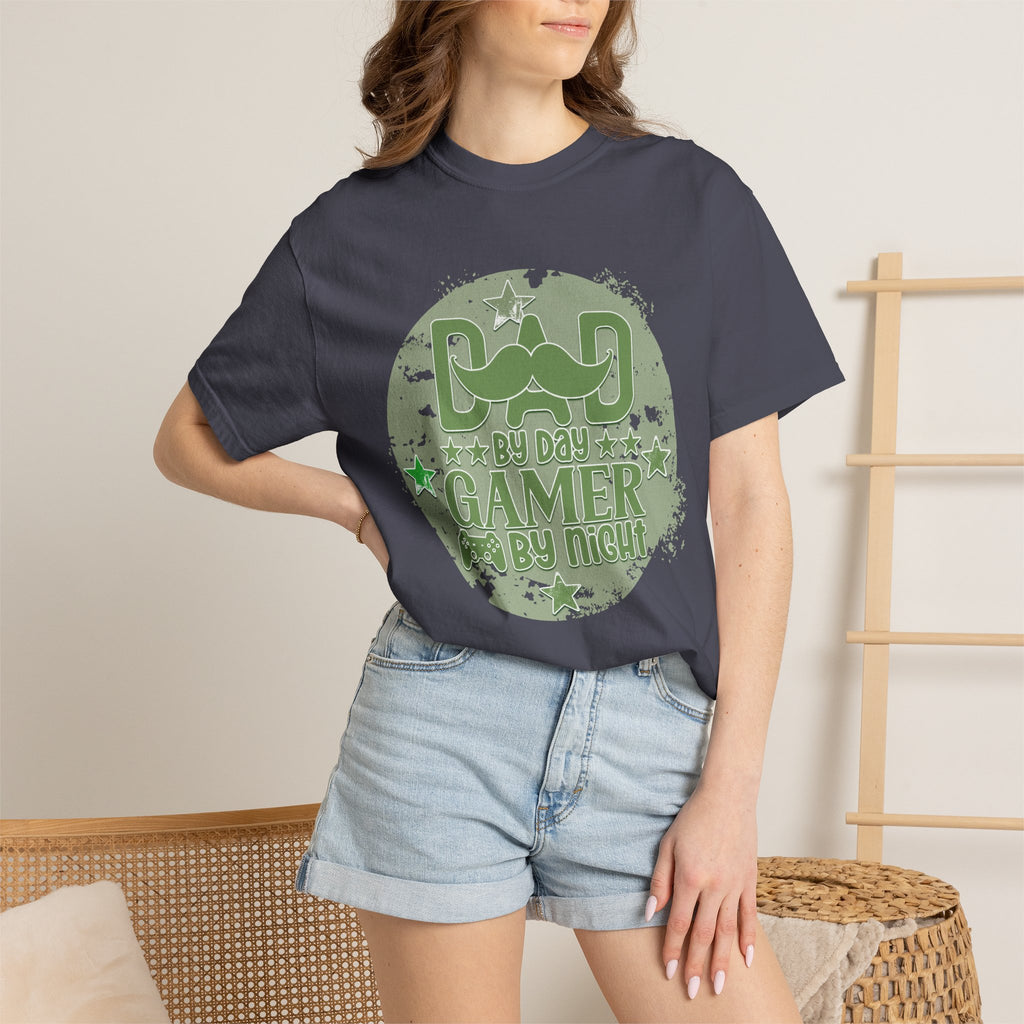 Dad By Day Gamer By Night Textured T-Shirt