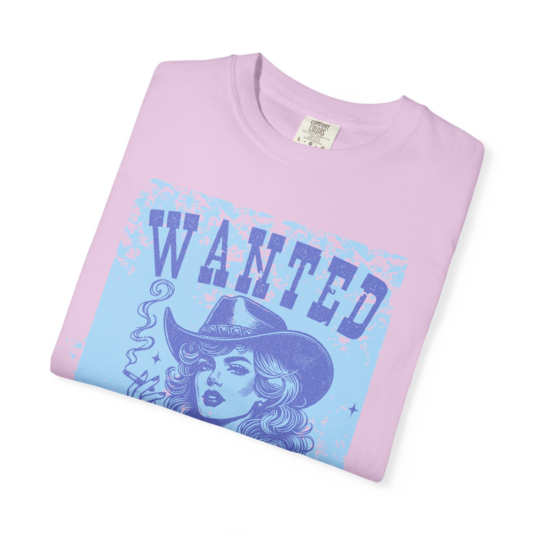 Wanted and Wild Cowboy Cowgirl  Textured T-Shirt