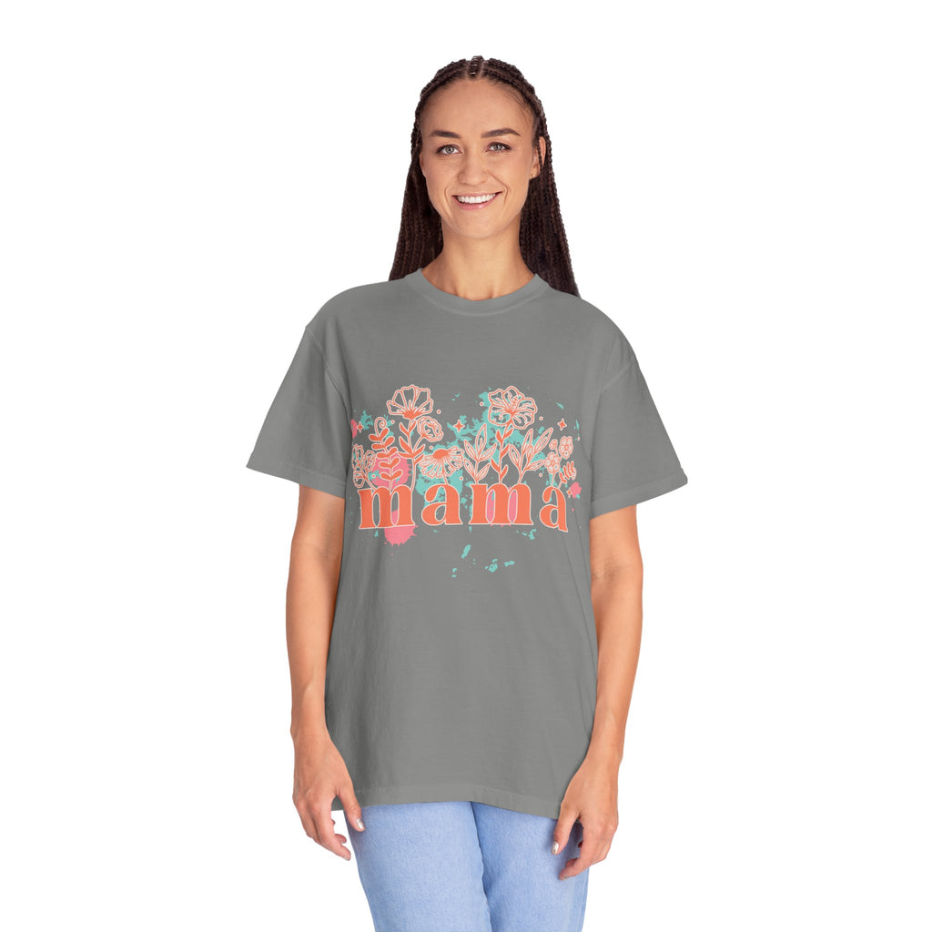 Mama Wildflower Floral Textured Splash Tee