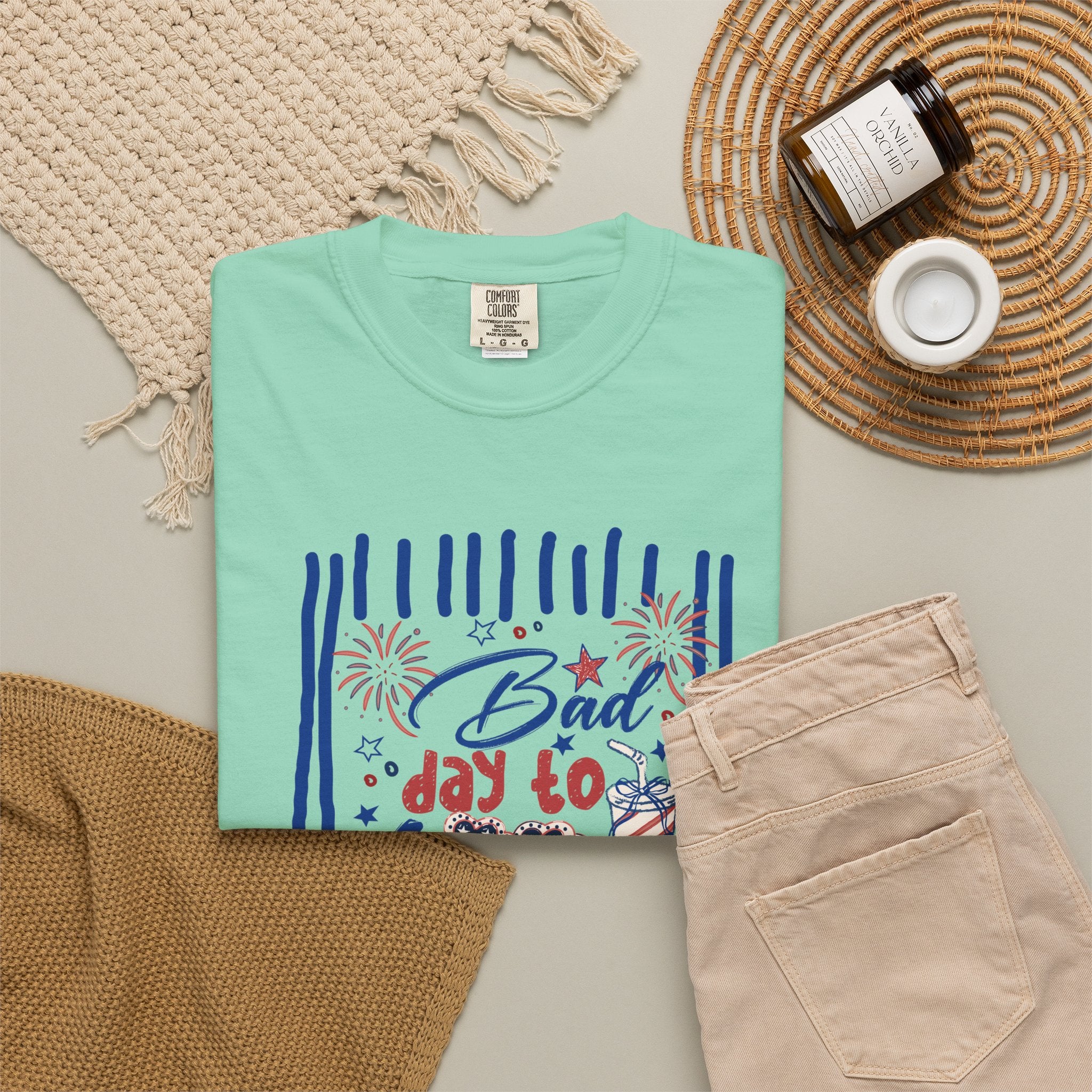 Hot Dog Patriotic Graphic T-Shirt — "Bad Day to Be a Hot Dog" 4th of July Tee