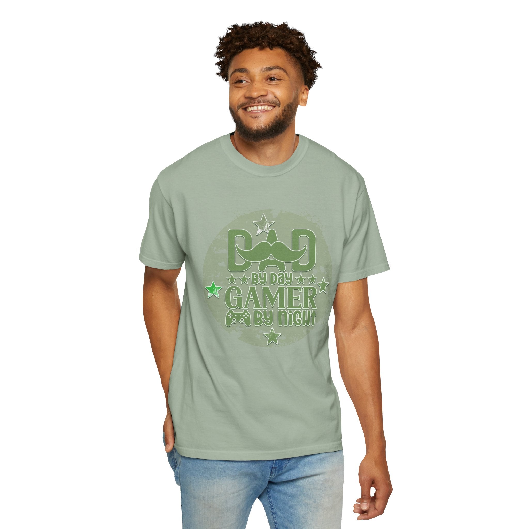Dad By Day Gamer By Night Textured T-Shirt