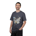 Retro Butterfly Blessed Mama Tee —Textured Serene Aqua Nature Graphic