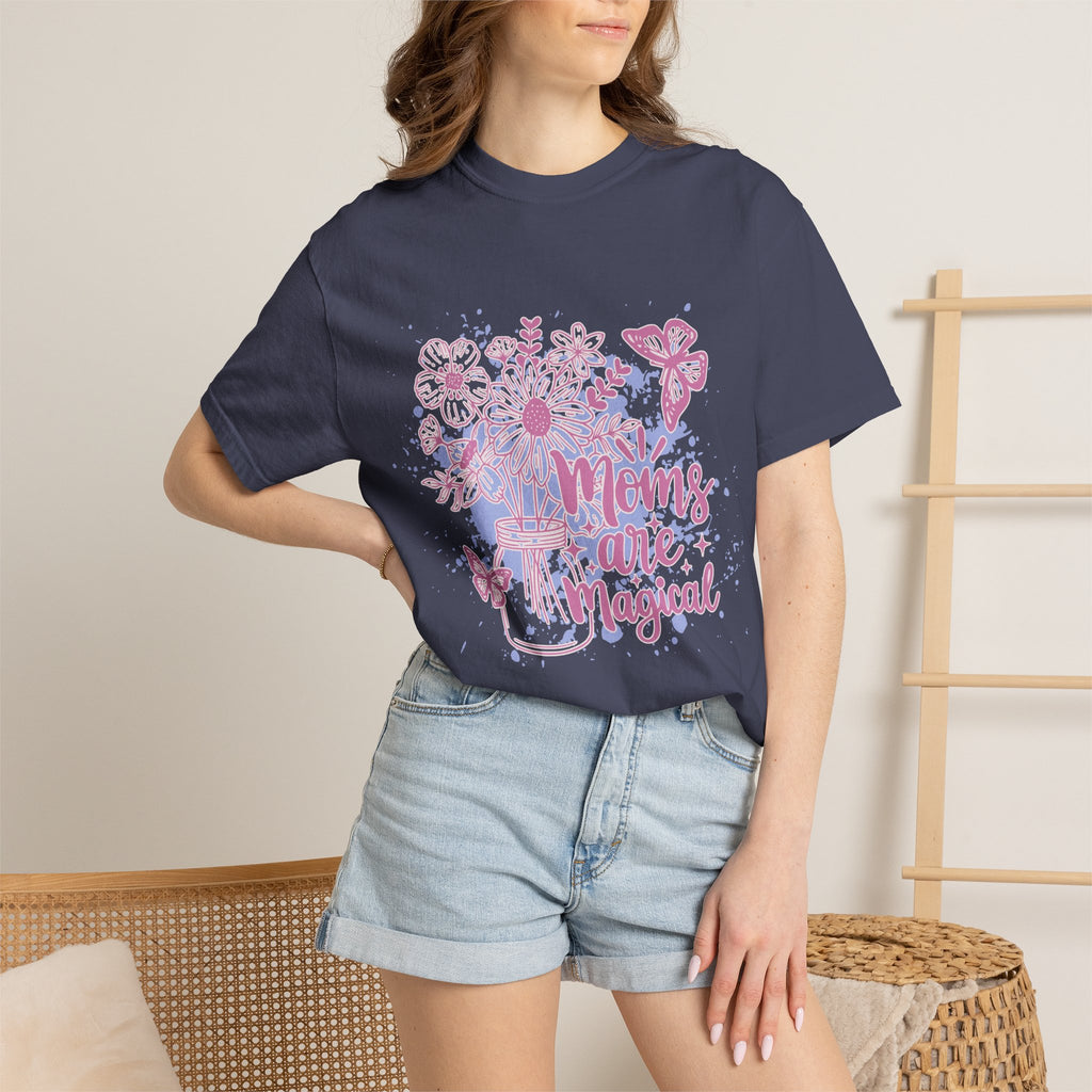 Mom's Are Magical Textured T-Shirt — Floral  Mother's Day Tee
