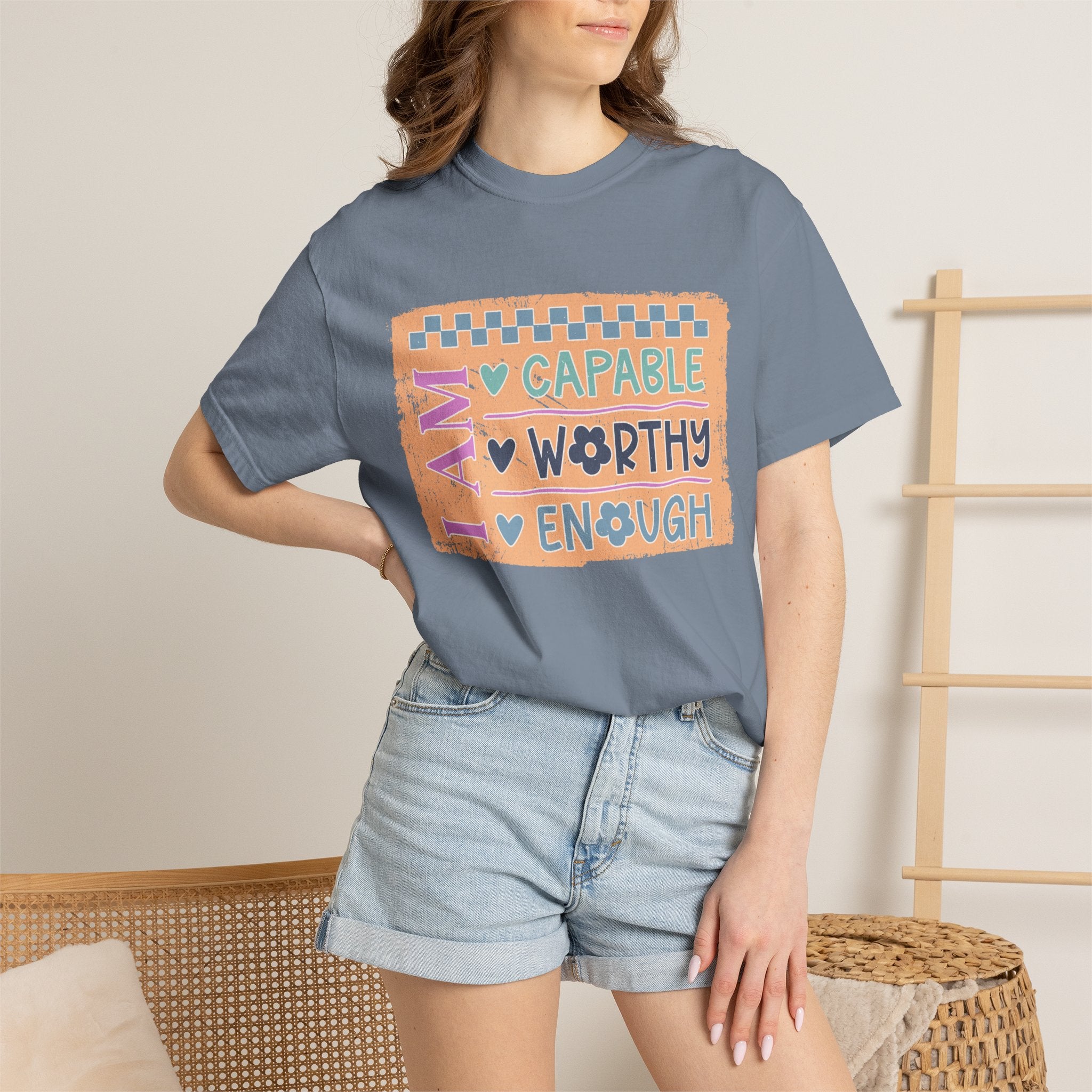 Textured I Am Capable Worthy Tee