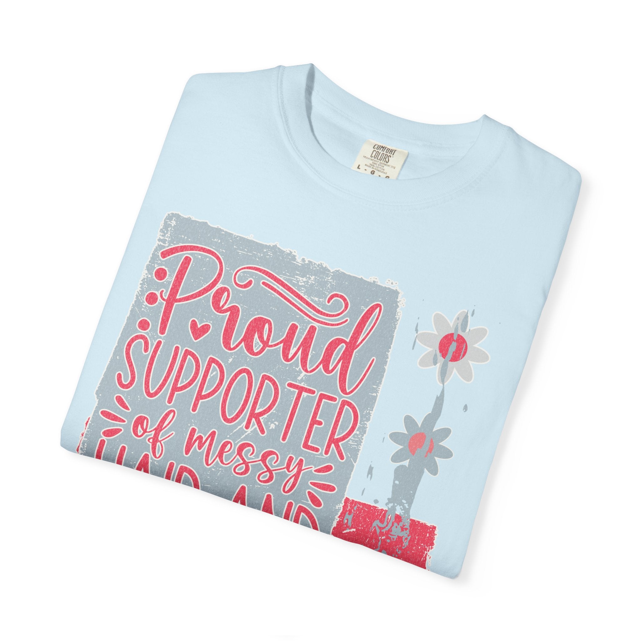 Supporter of Messy Hair & Sweatpants Textured T-Shirt