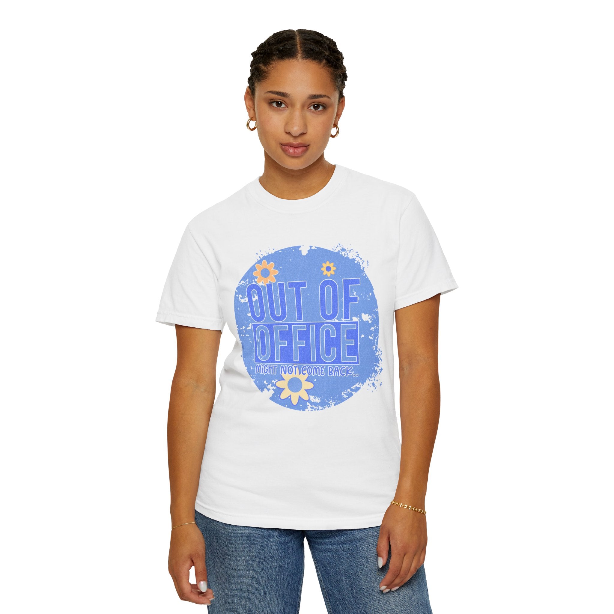 Out of Office Textured T-Shirt — Retro Floral Vacation Tee