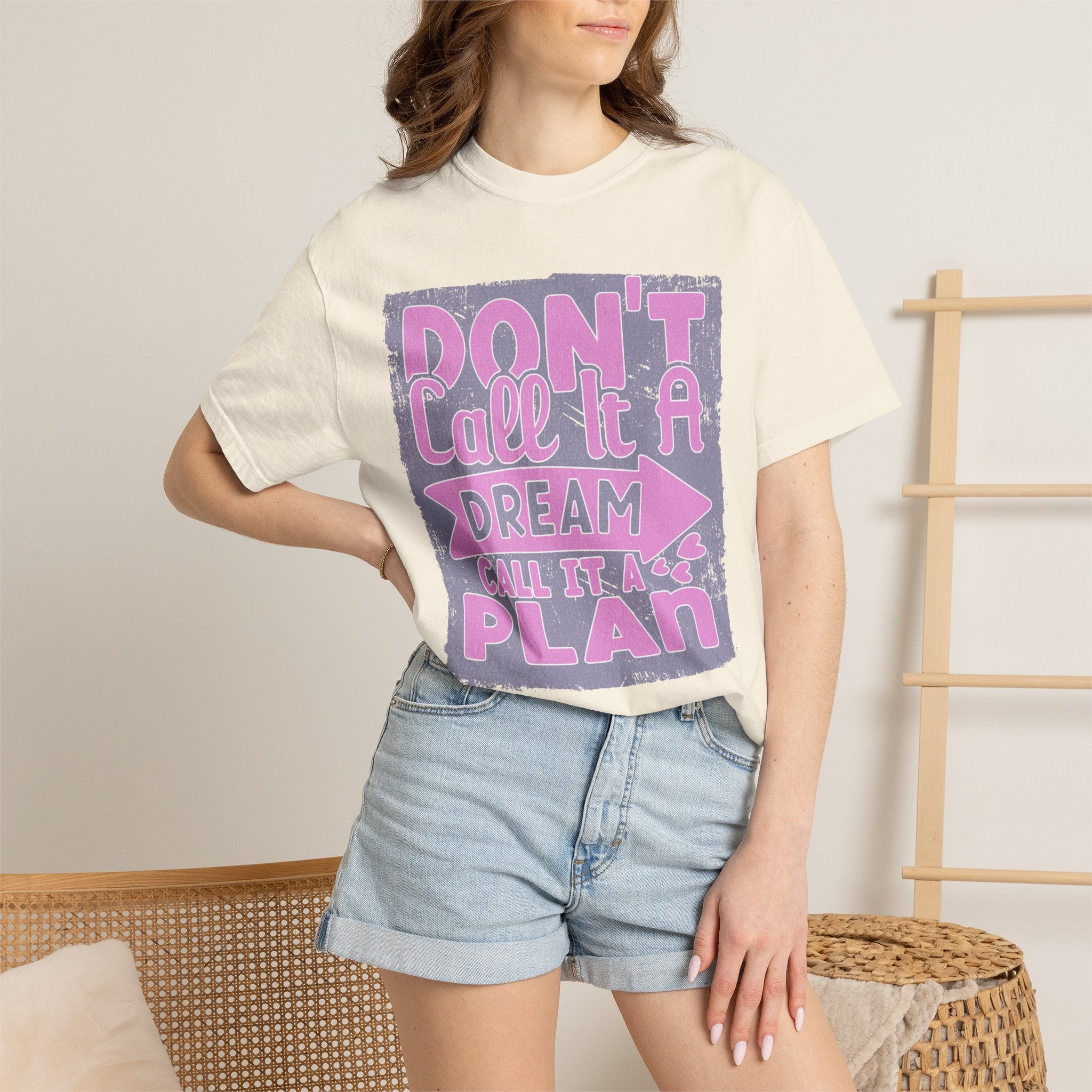 Textured Don’t Call It A Dream Call It A Plan T-Shirt — Motivational Graphic Tee