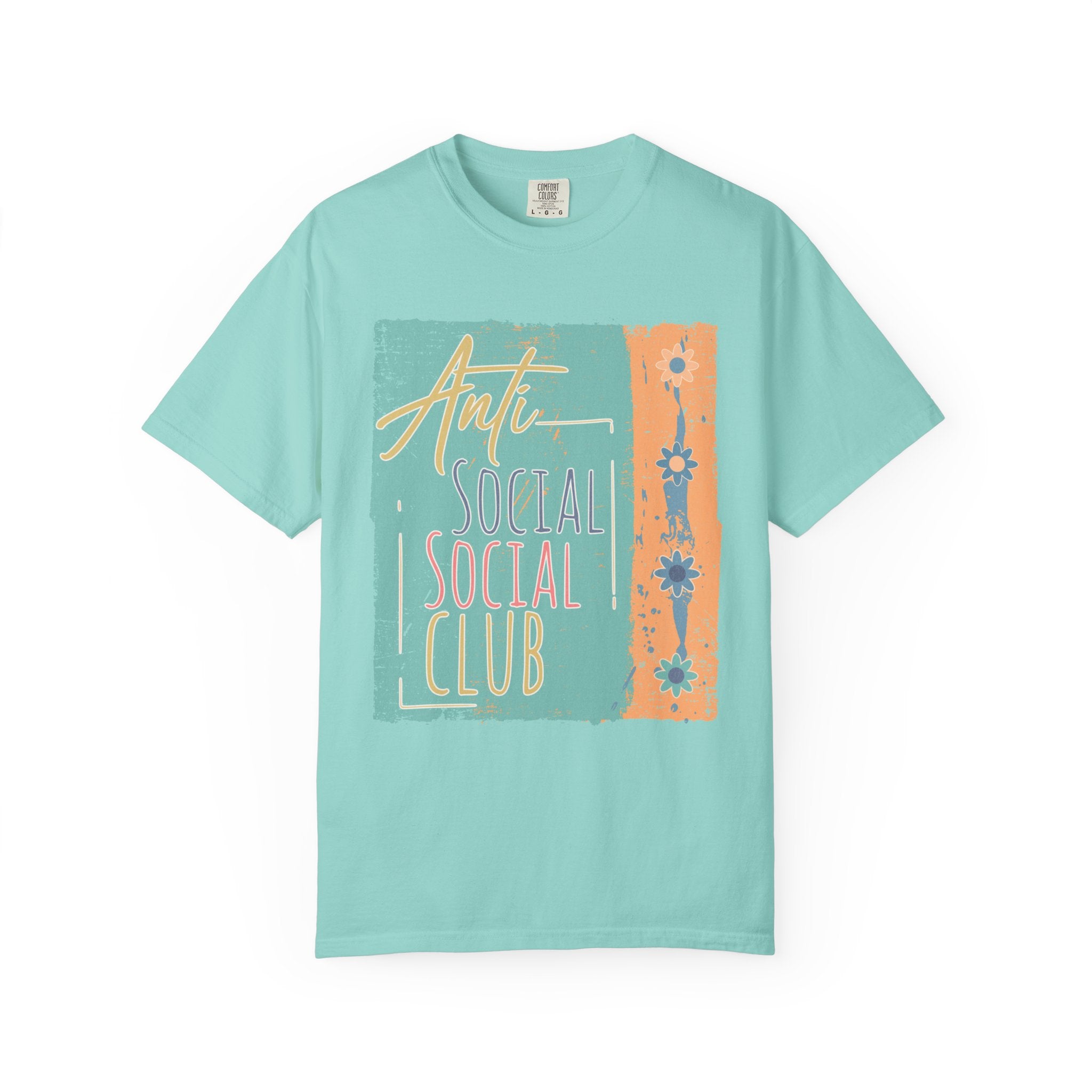 Textured “Anti Social Social Club” Retro Graphic T-Shirt