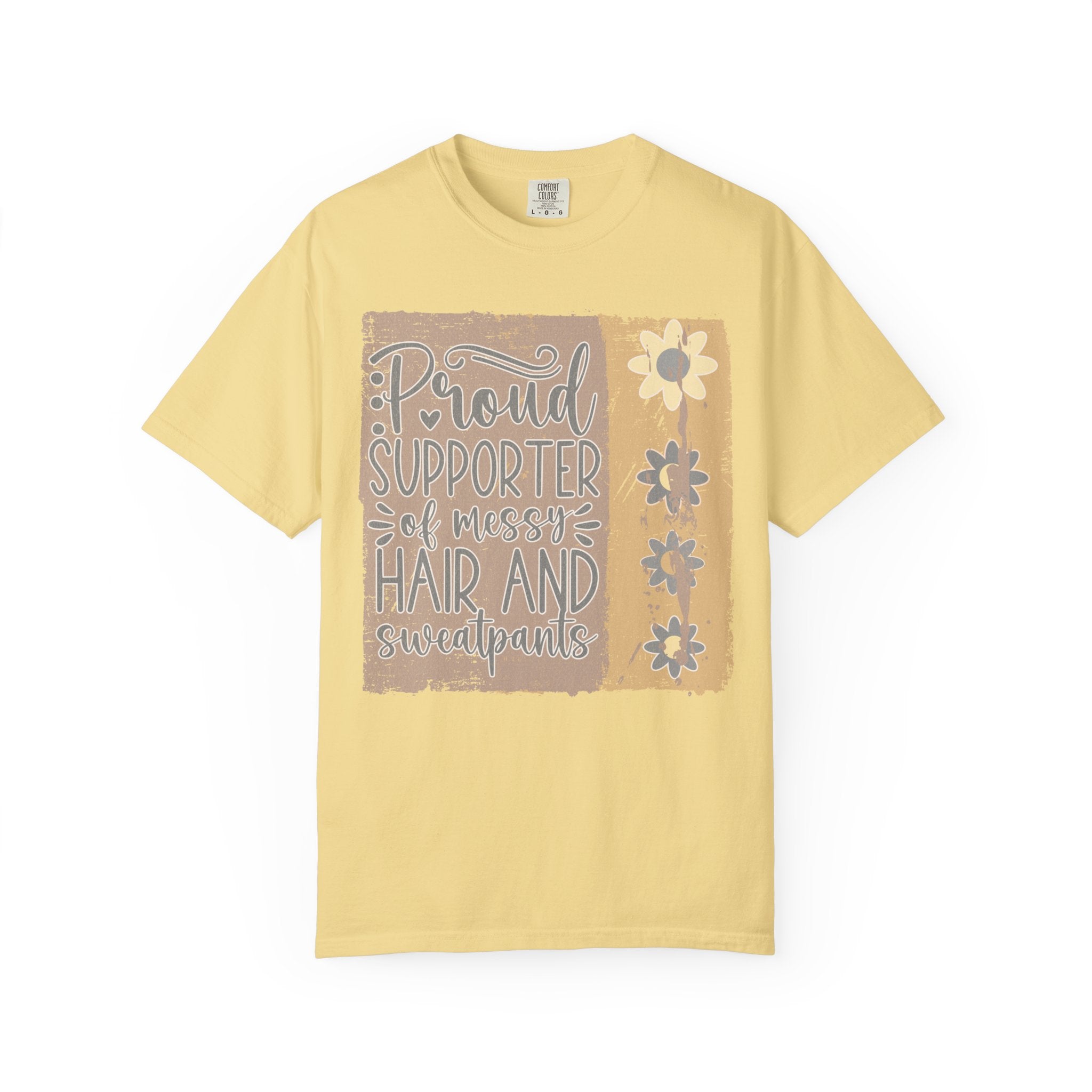 Supporter of Messy Hair and Sweatpants Textured T-Shirt