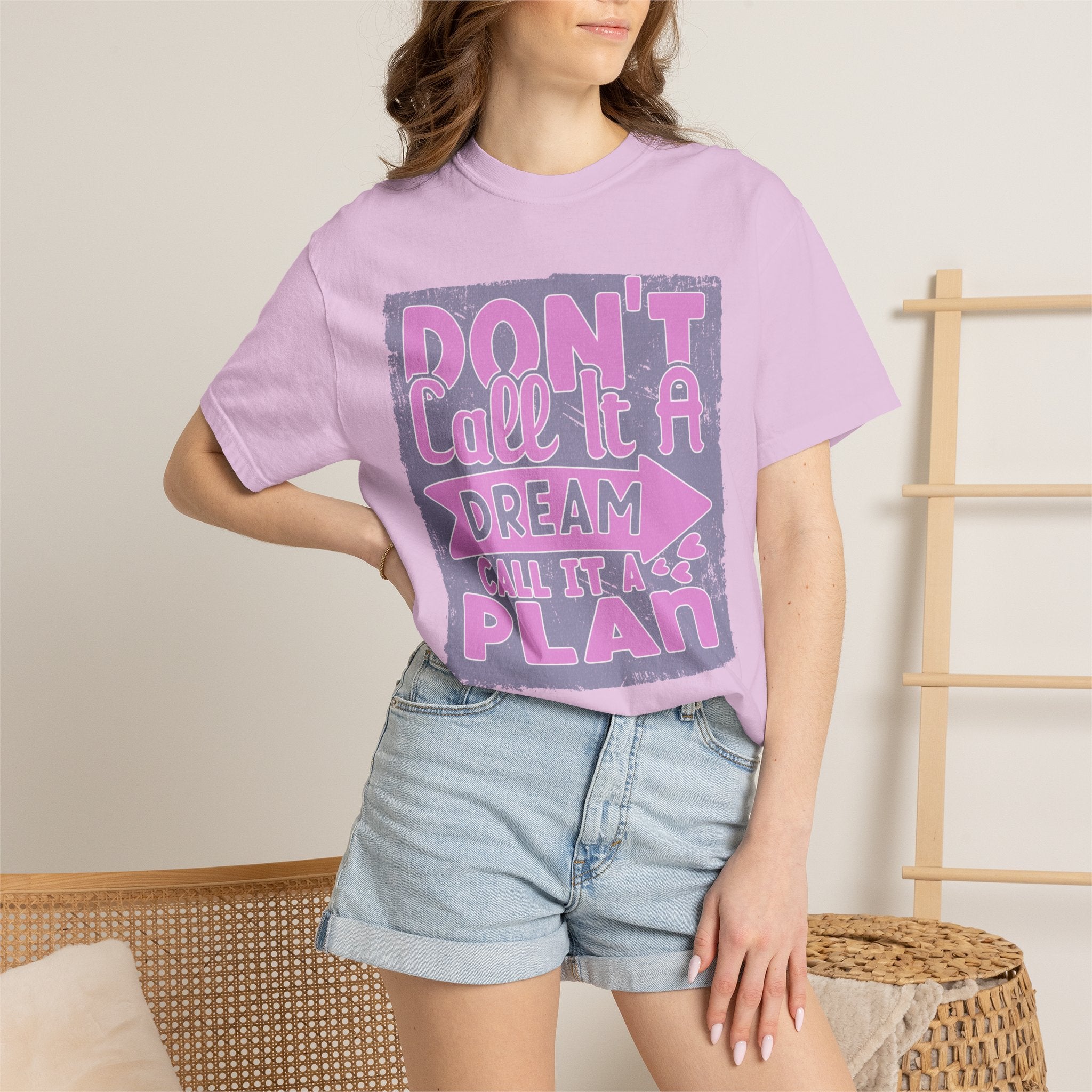 Textured Don’t Call It A Dream Call It A Plan T-Shirt — Motivational Graphic Tee