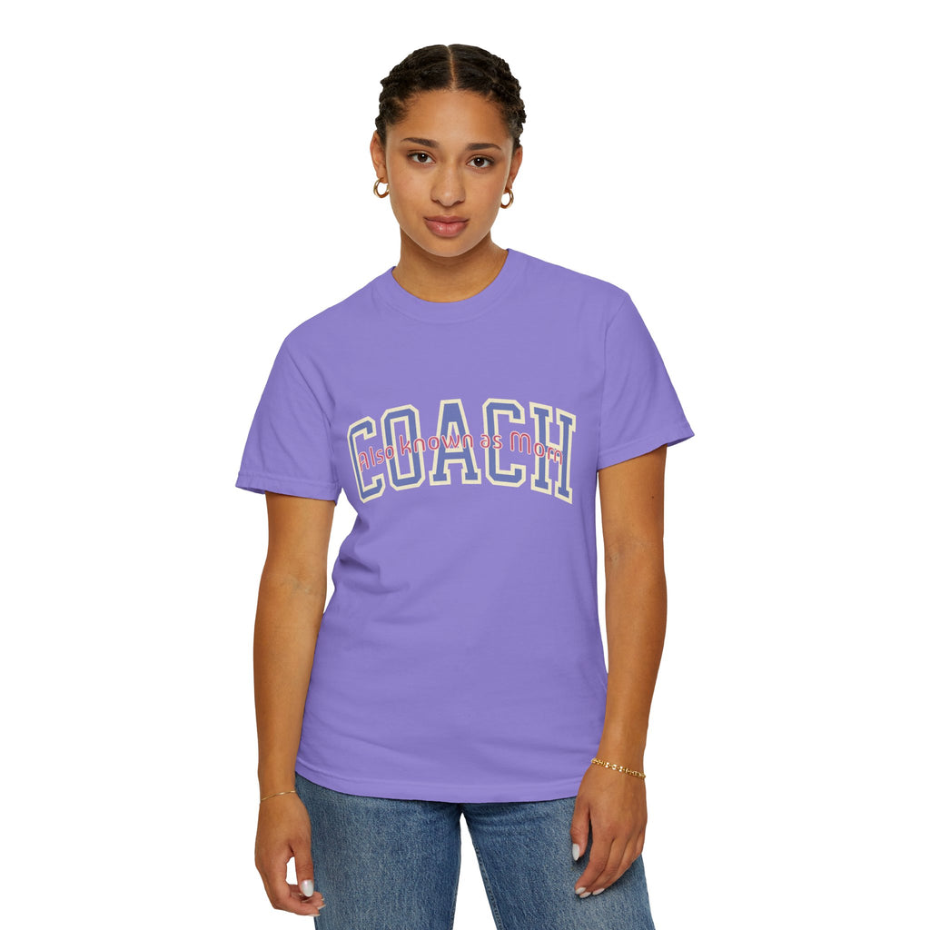 Coach Also Known As Mom — Textured Collegiate Style Tee