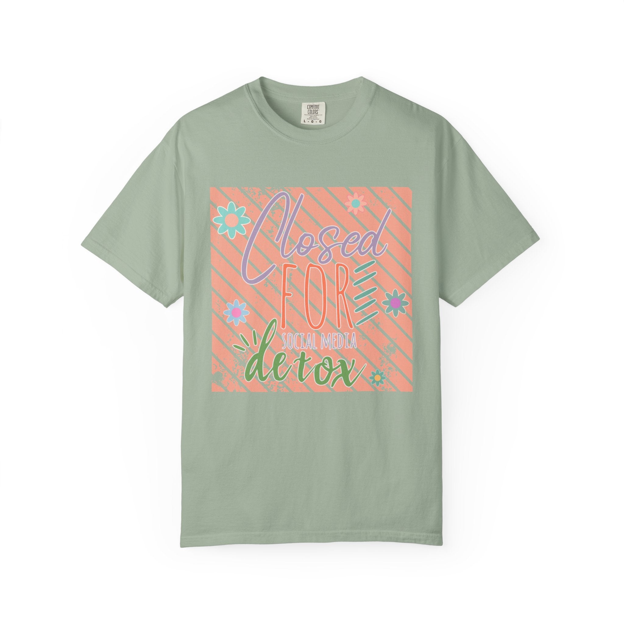 Closed for Detox Textured T-Shirt — Retro Pastel Spa Vibe Tee