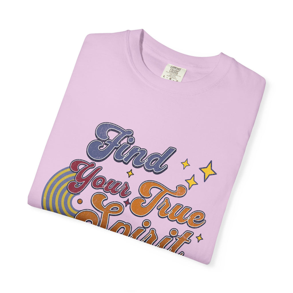 Textured Find Your True Spirit T-Shirt — Retro Rainbow Typography Tee
