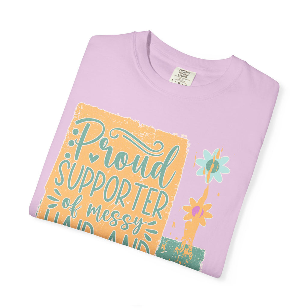 Proud Supporter of Messy Hair and Sweatpants Textured T-Shirt