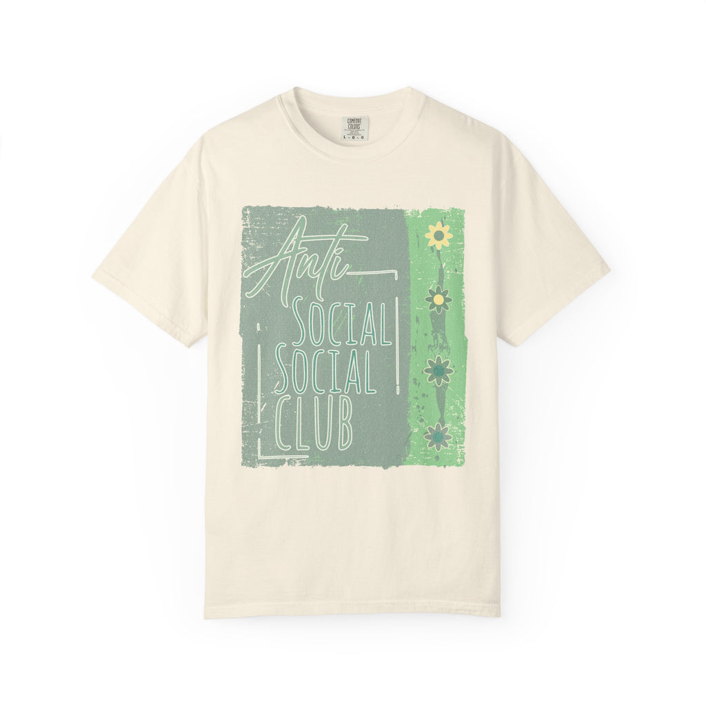 Textured Anti Social Social Club Floral Graphic T-Shirt