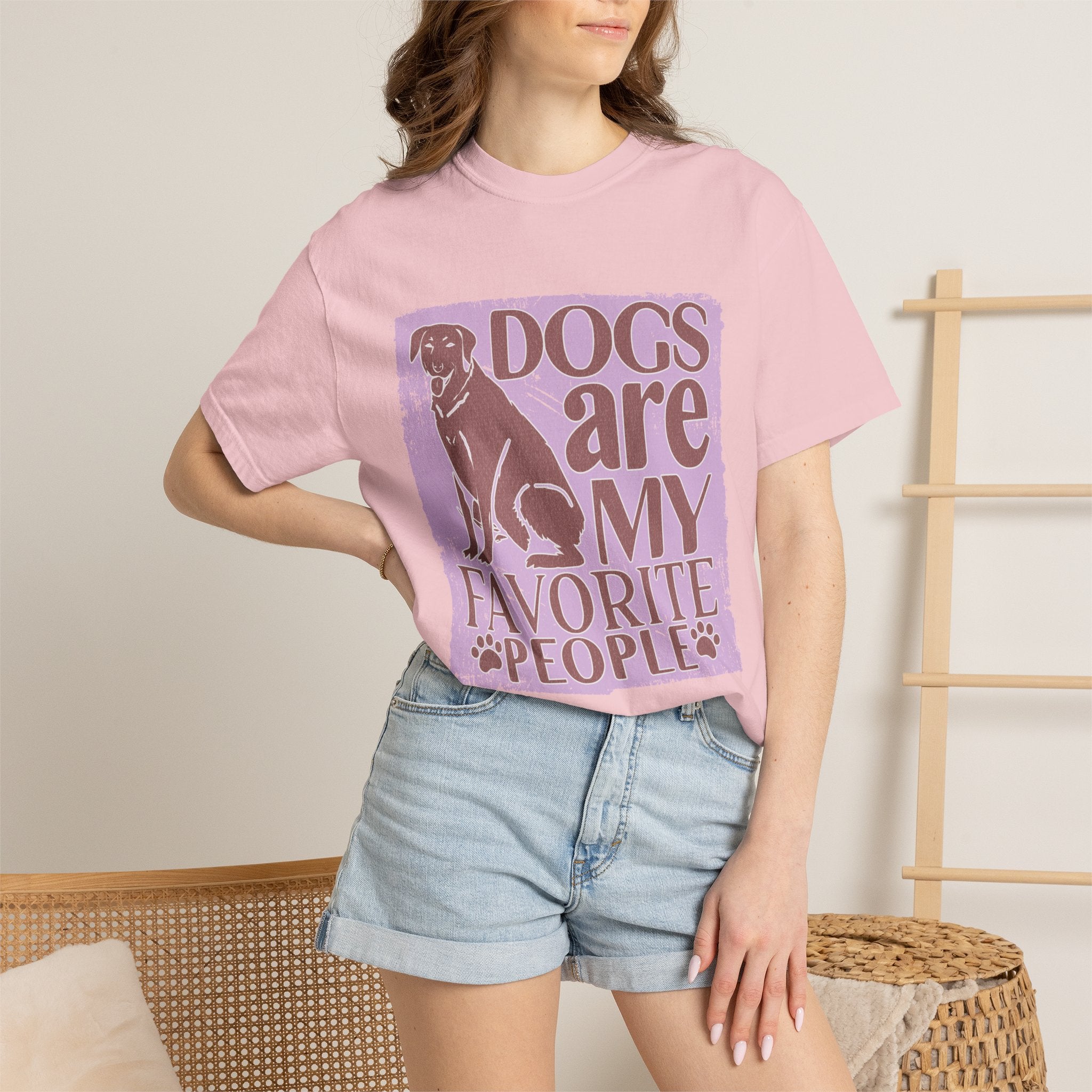 Textured Dogs Are My Favorite People T-Shirt – Retro Paw Print Dog Lover Tee