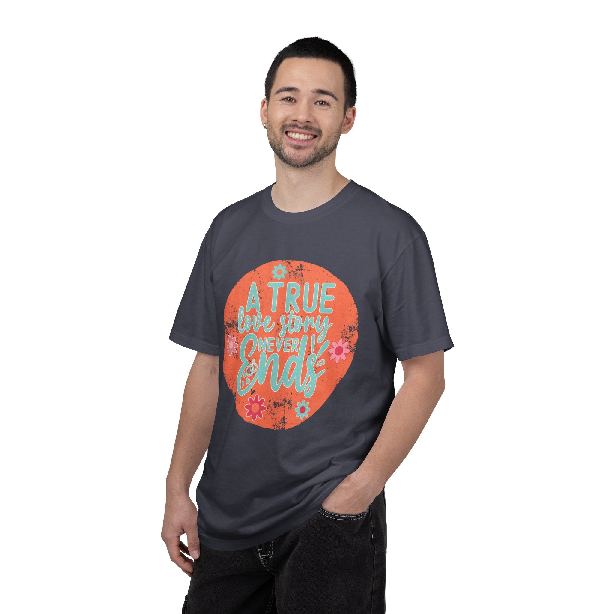 Textured A True Love Story Never Ends T-Shirt
