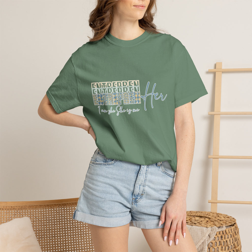 EntreprenHer Leopard Print Script Tee — "I run this, She runs you" Inspirational Graphic Tee