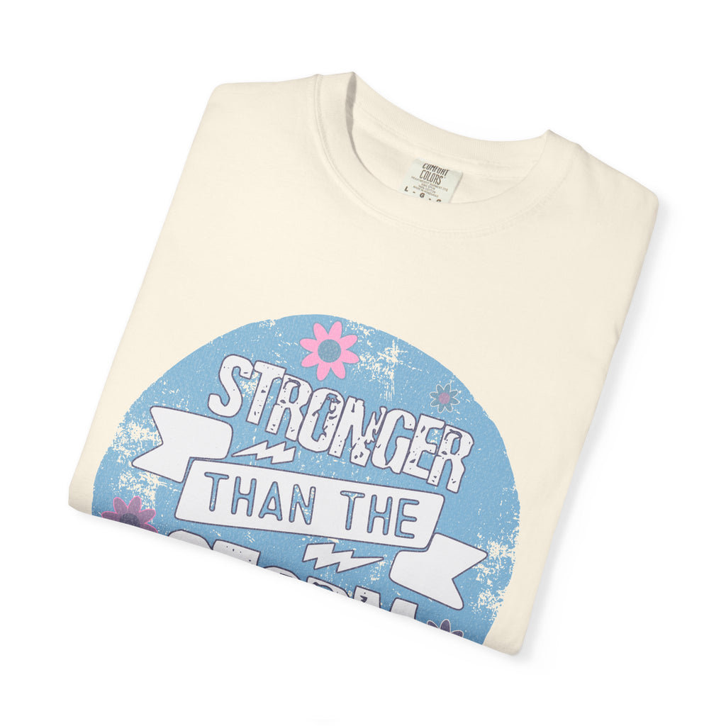 Textured  Stronger Than The Storm T-Shirt — Inspirational Resilience Graphic Tee