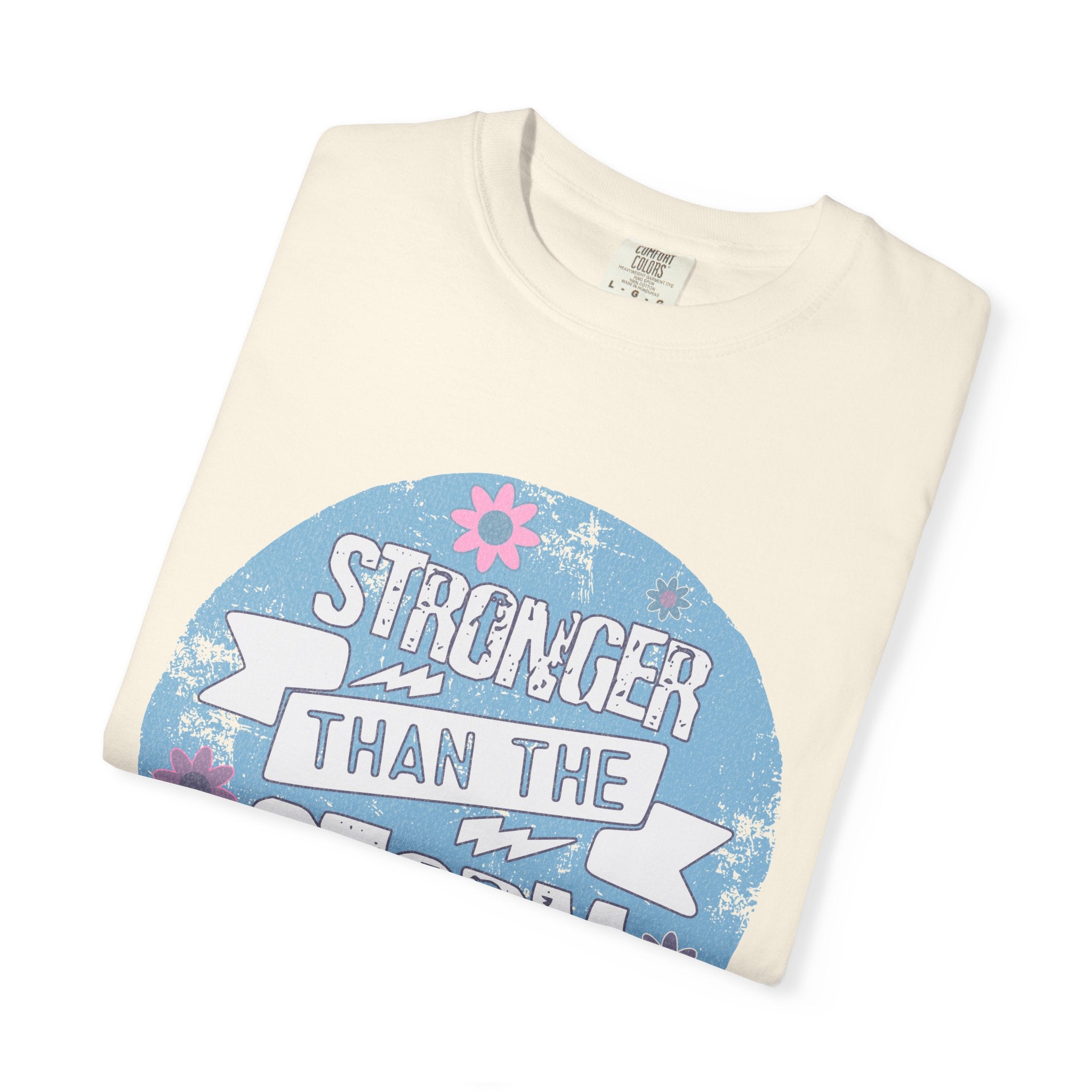 Textured  Stronger Than The Storm T-Shirt — Inspirational Resilience Graphic Tee