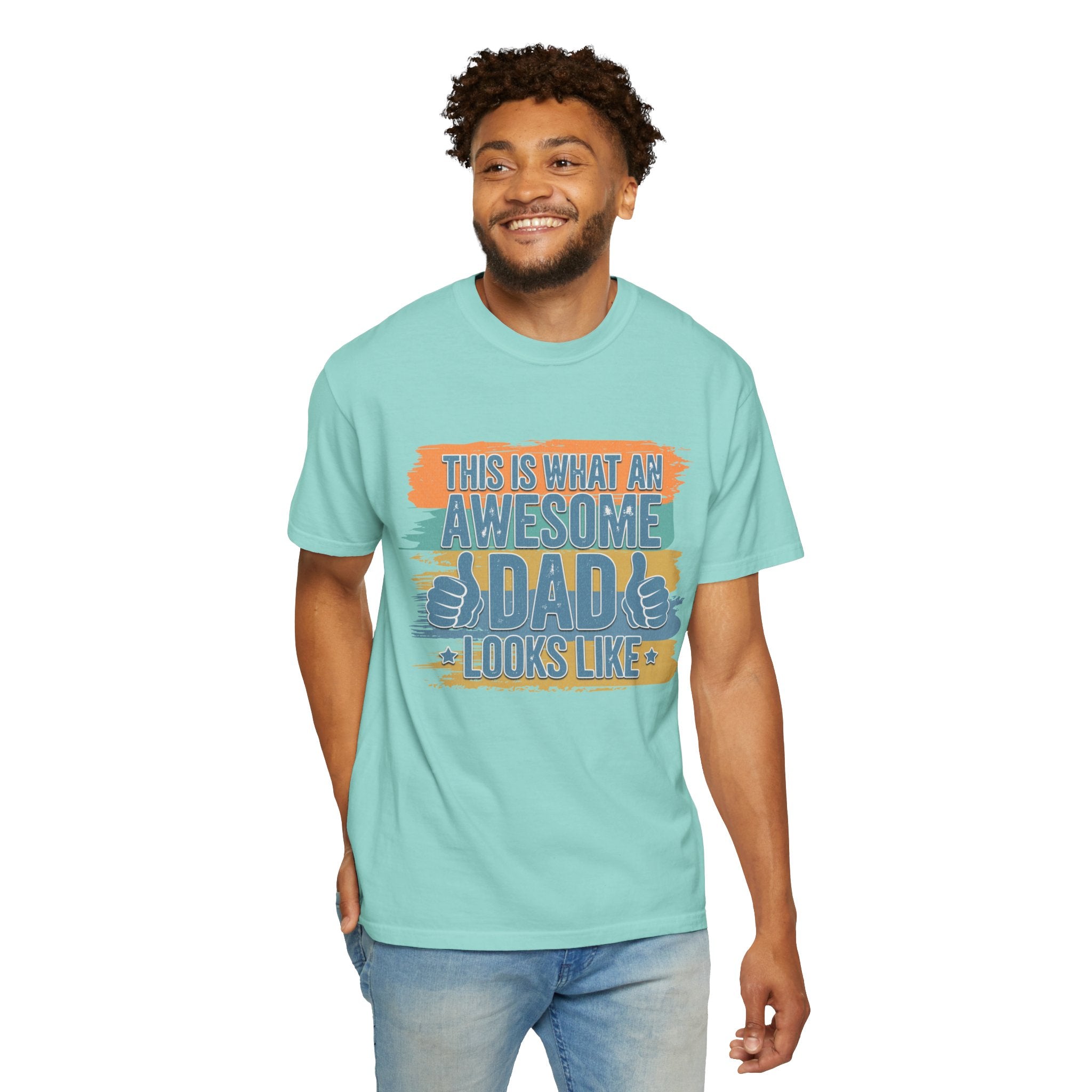 Textured Awesome Dad T-Shirt – "This Is What An Awesome Dad Looks Like" Fathers Day Tee