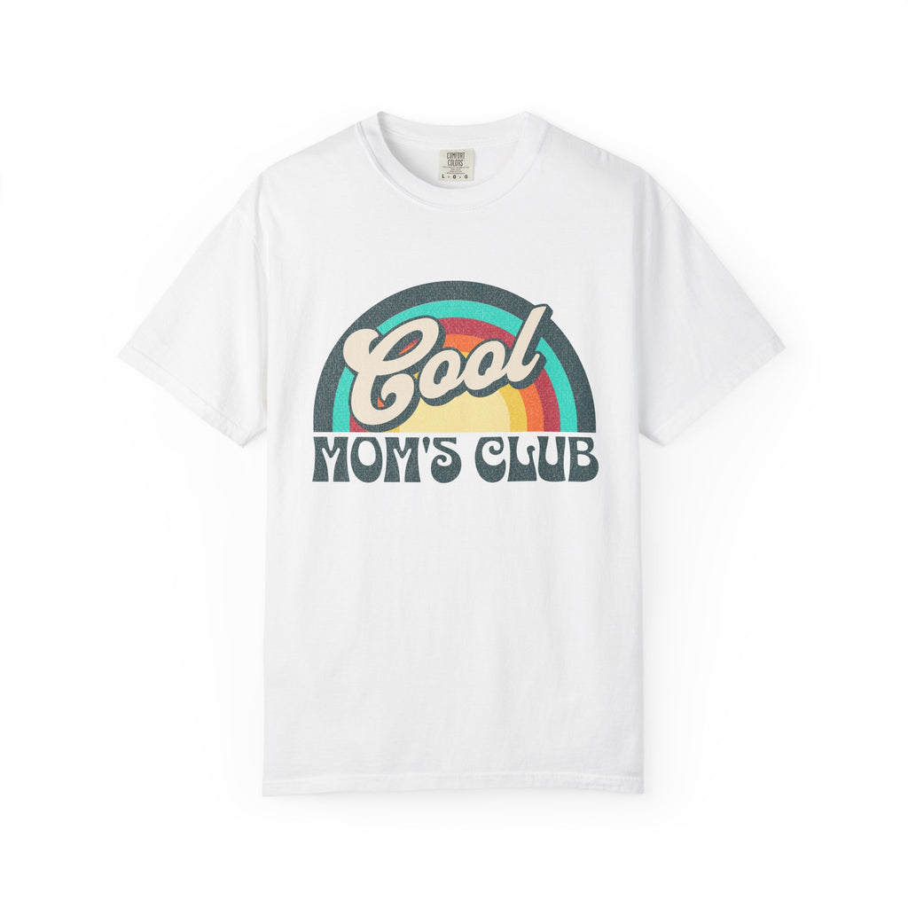 Cool Moms Club Textured T-shirt | Retro Cool Moms Club Rainbow