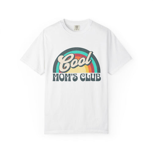 Cool Moms Club Textured T-shirt | Retro Cool Moms Club Rainbow