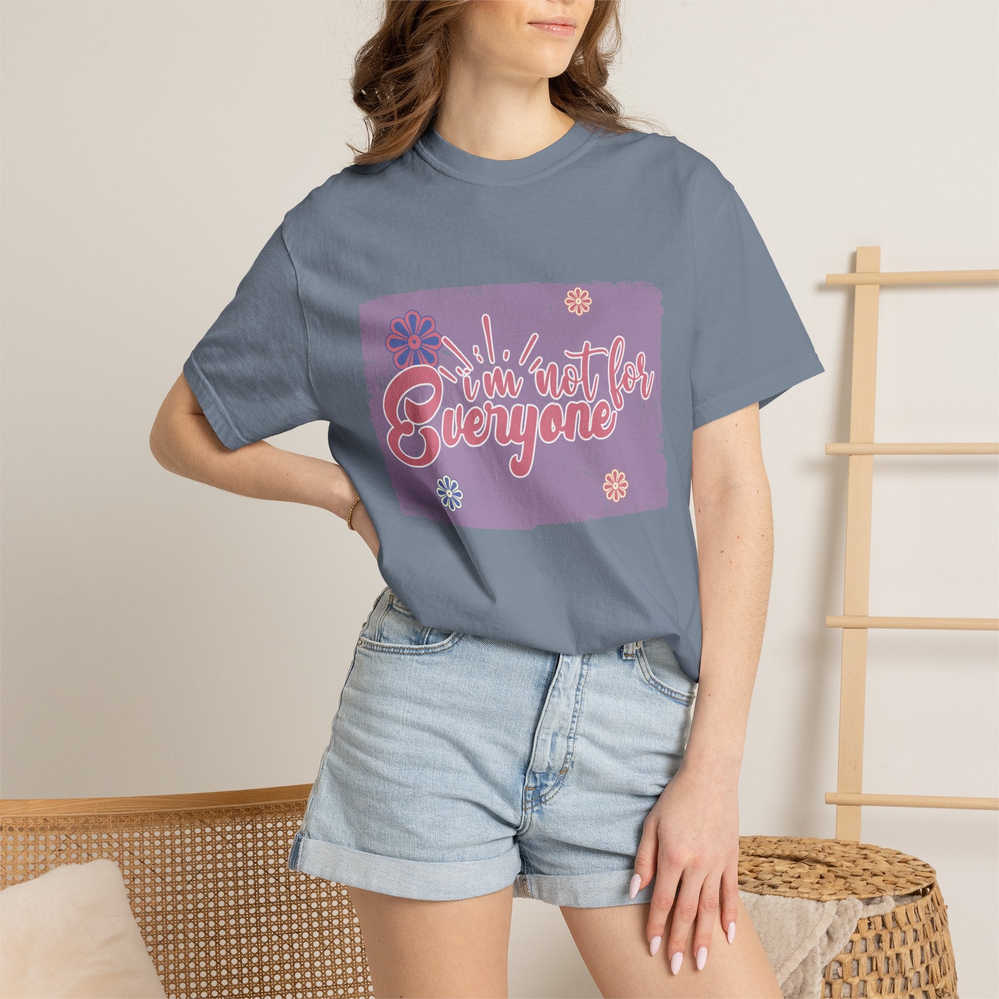 I'm Not For Everyone T-shirt |Textured Floral Retro Script Design