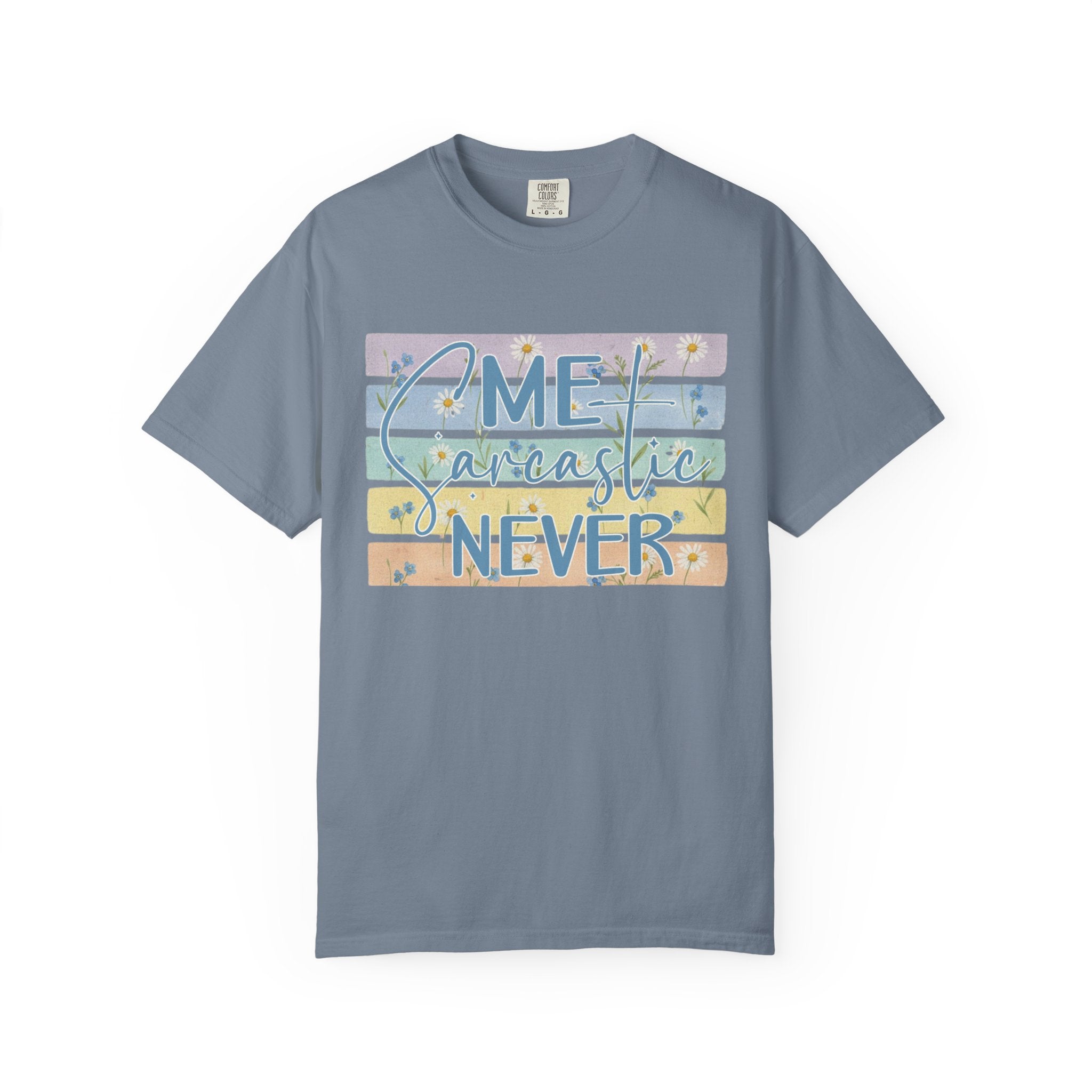 Textured Me? Sarcastic Never T-Shirt — Pastel Striped Funny Tee