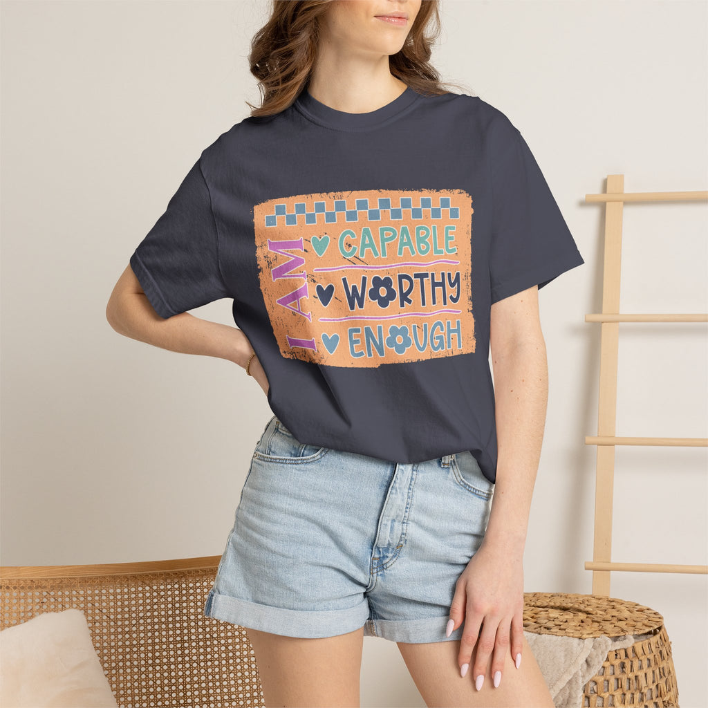Textured I Am Capable Worthy Tee