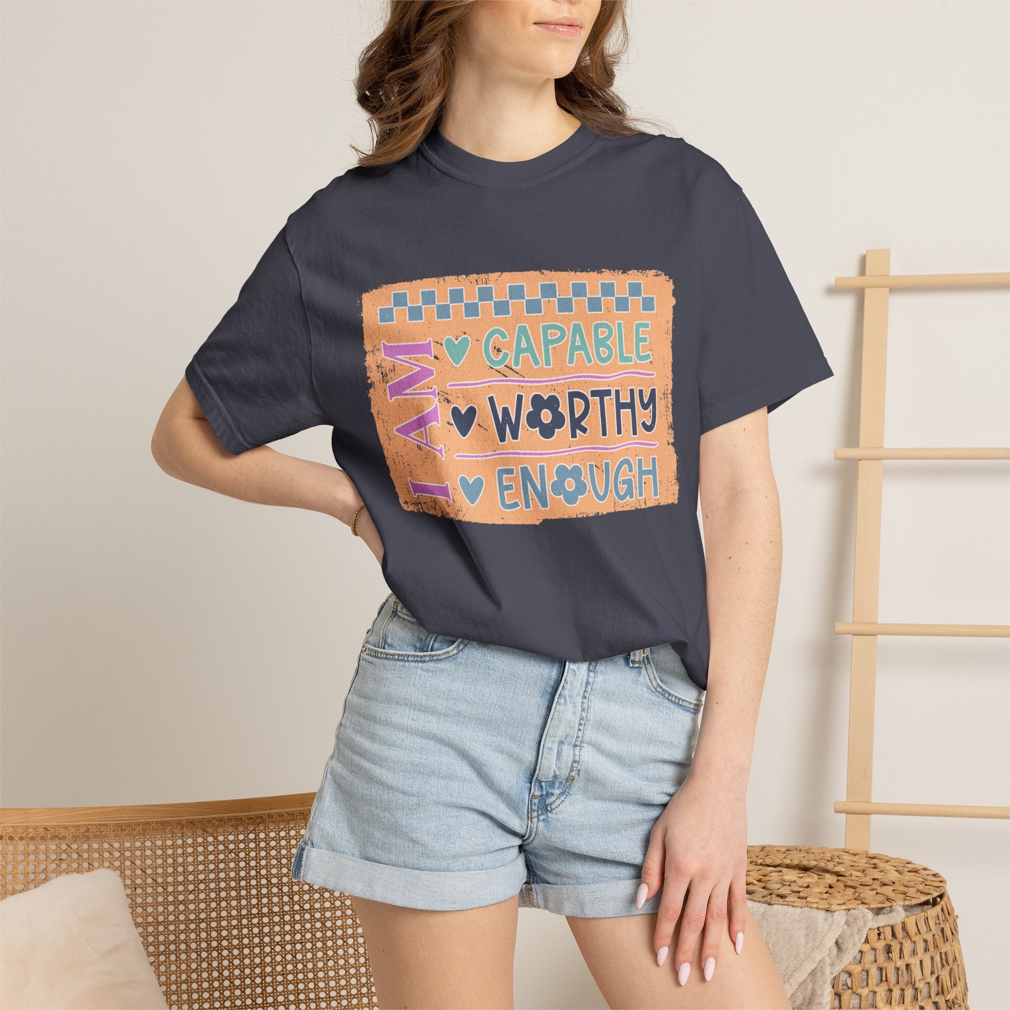 Textured I Am Capable Worthy Tee