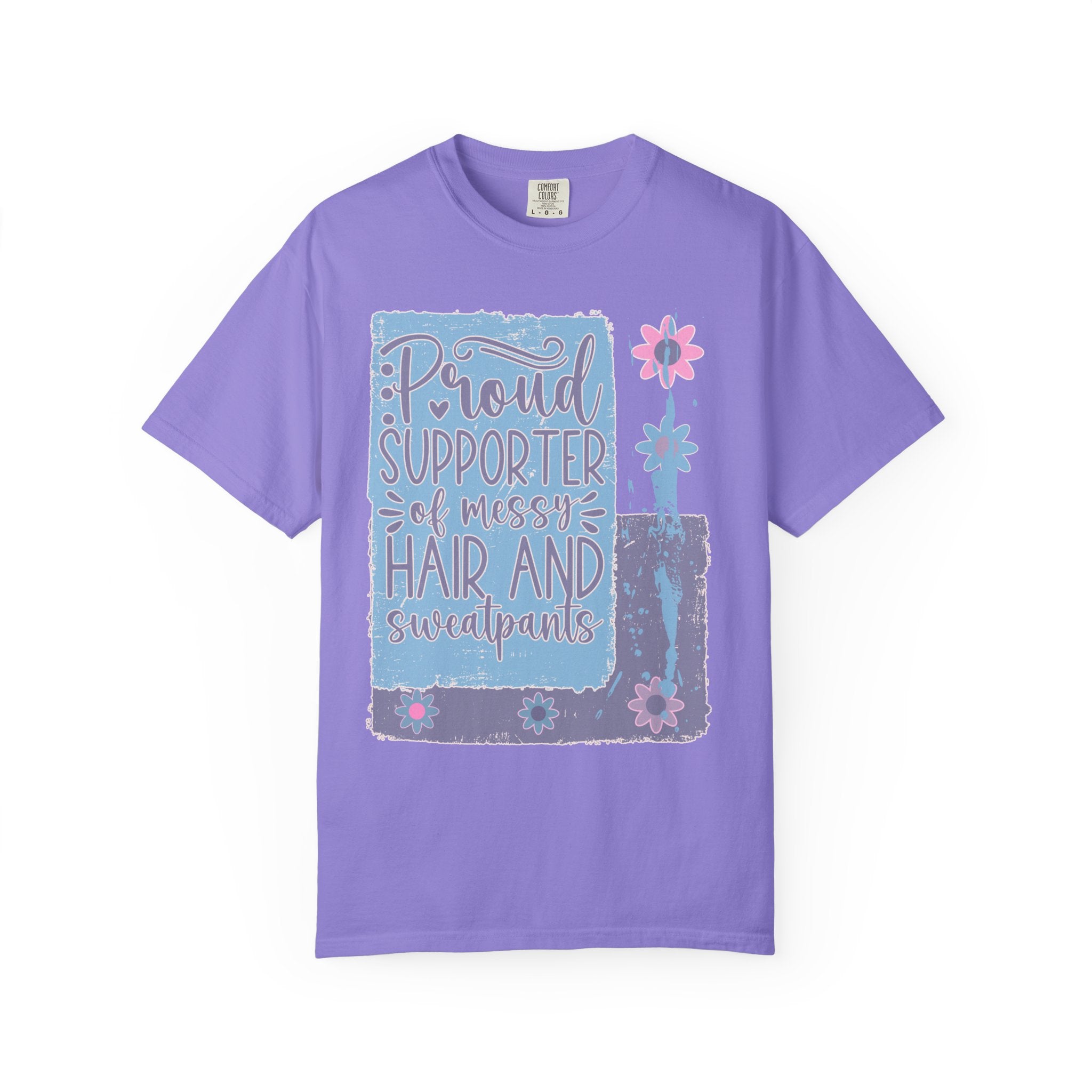 Supporter of Messy Hair & Sweatpants Textured T-Shirt