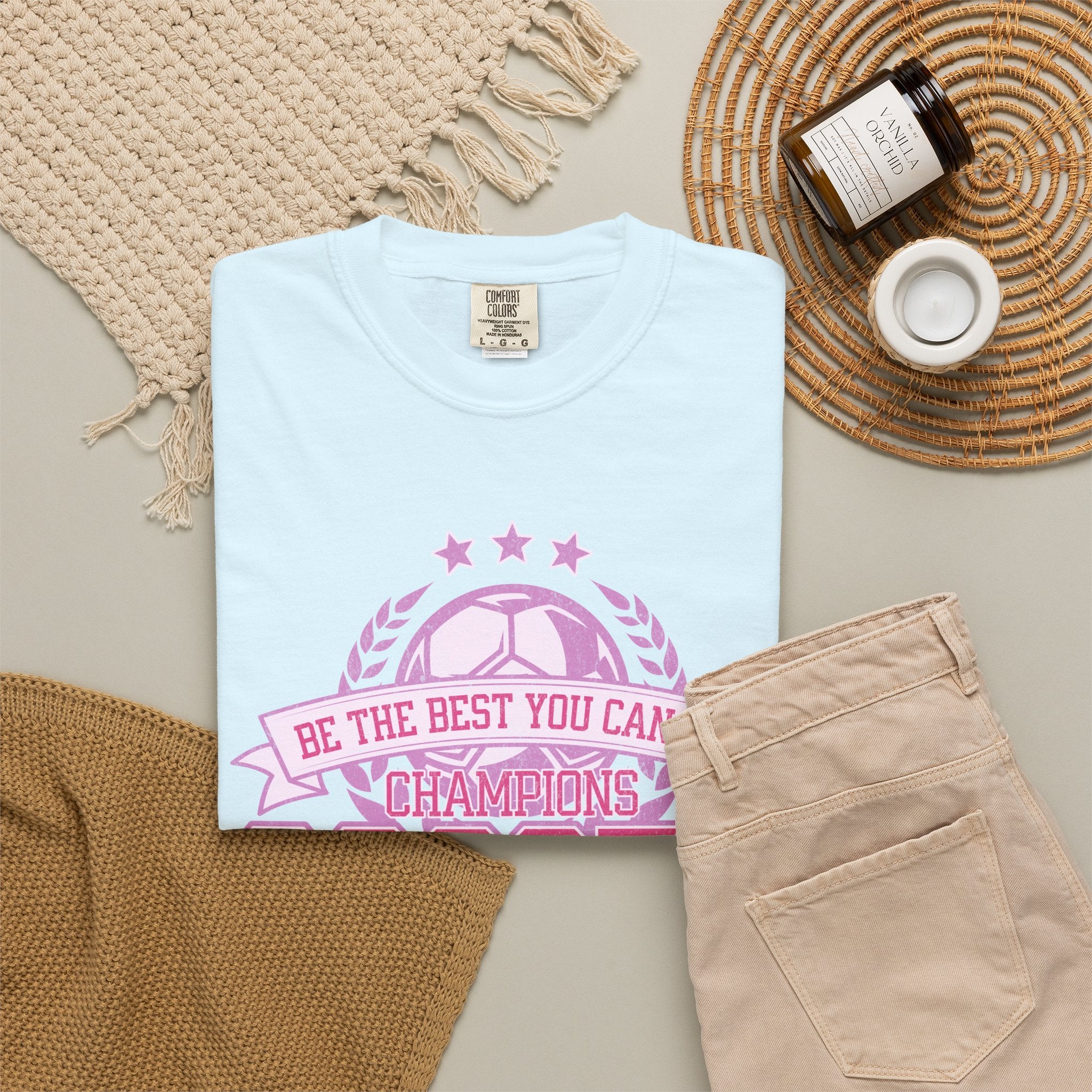 Textured Soccer Mom T‑Shirt — Be The Best You Can Be Champion Soccer Mom
