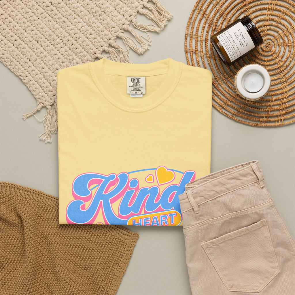 Textured Kind Heart T-Shirt — Retro Script Hearts Tee