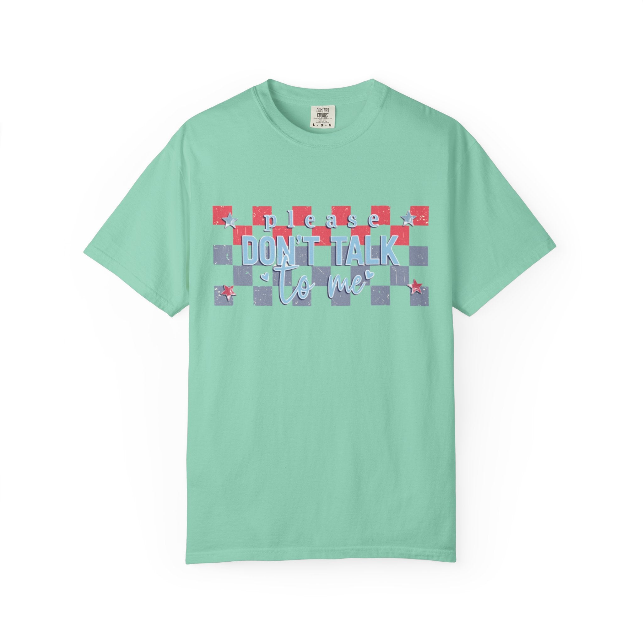 Textured Don’t Talk to Me Checkerboard T-Shirt — Retro USA Graphic Tee