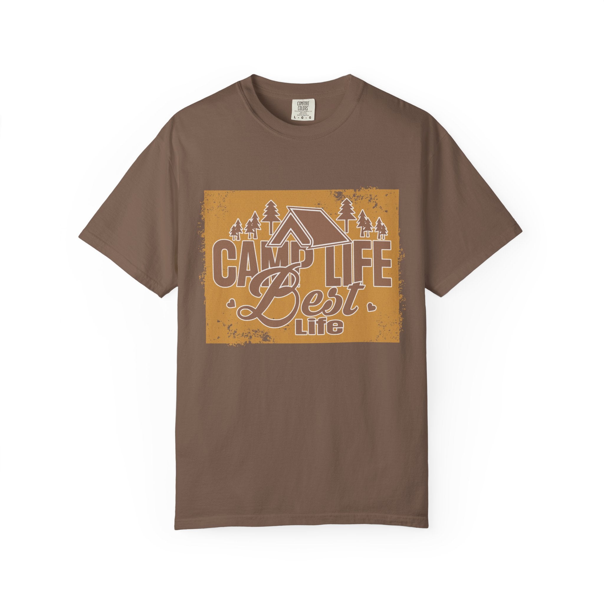 Textured Camp Life Is Best T-Shirt — Vintage Camping Graphic Tee