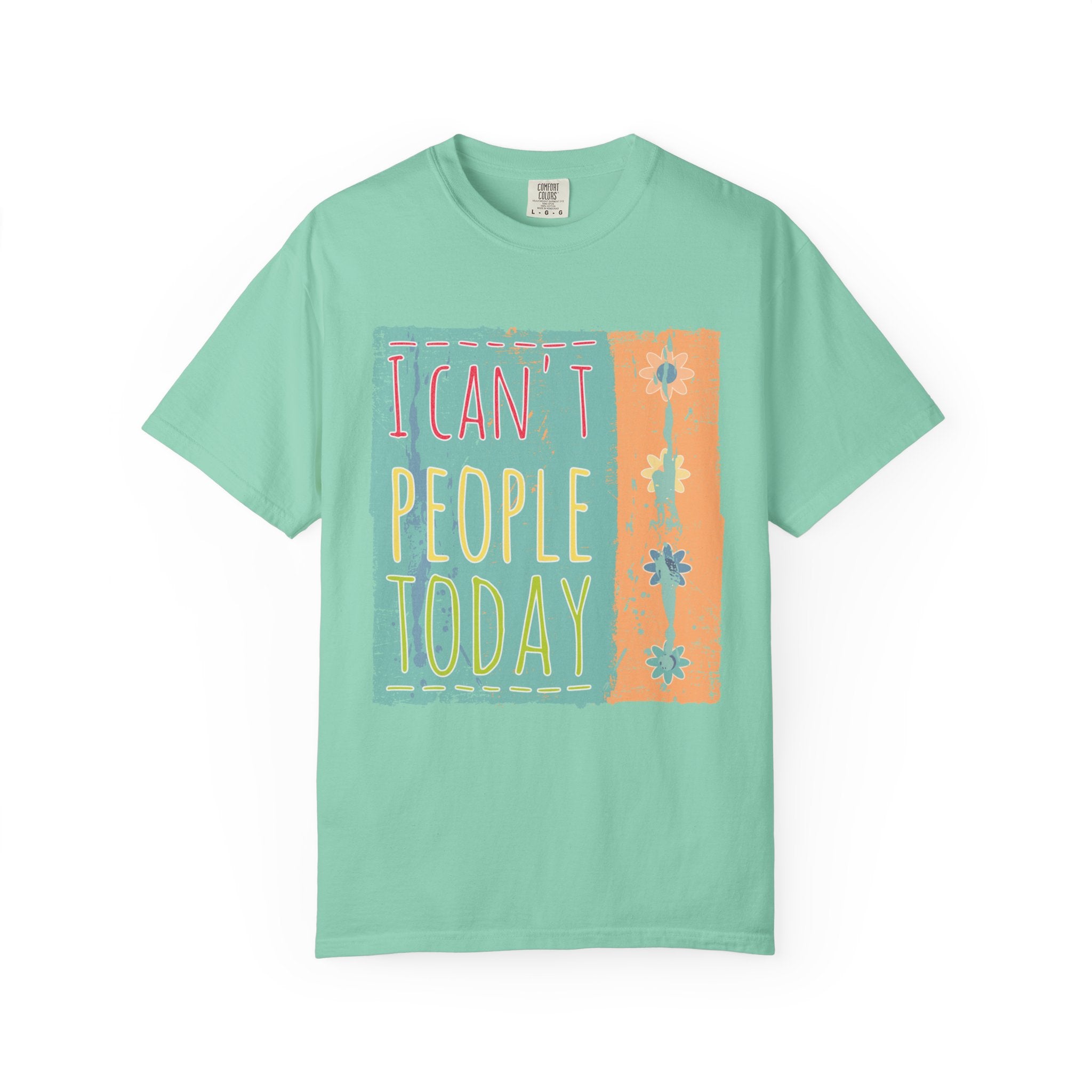 Textured I Can't People Today T-Shirt — Funny Introvert Graphic Tee