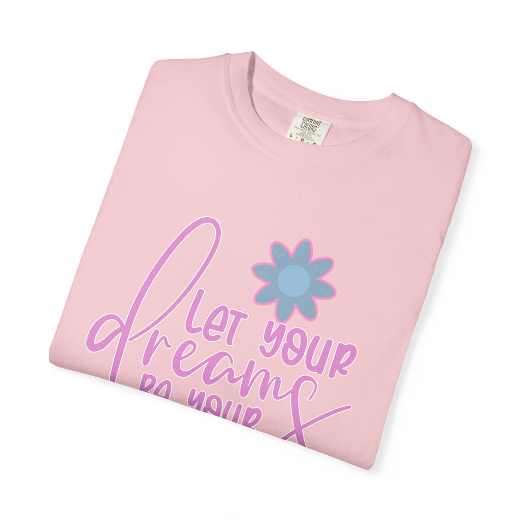 Textured Inspirational Floral Tee — "Let Your Dreams Be Your Wings"