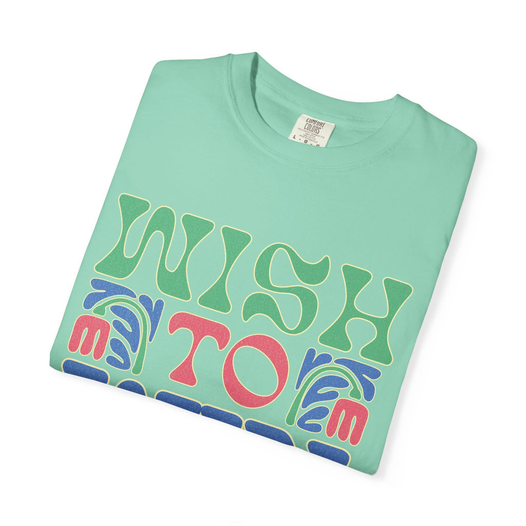 Wish to Win T-shirt |Textured Retro Psychedelic Lettering