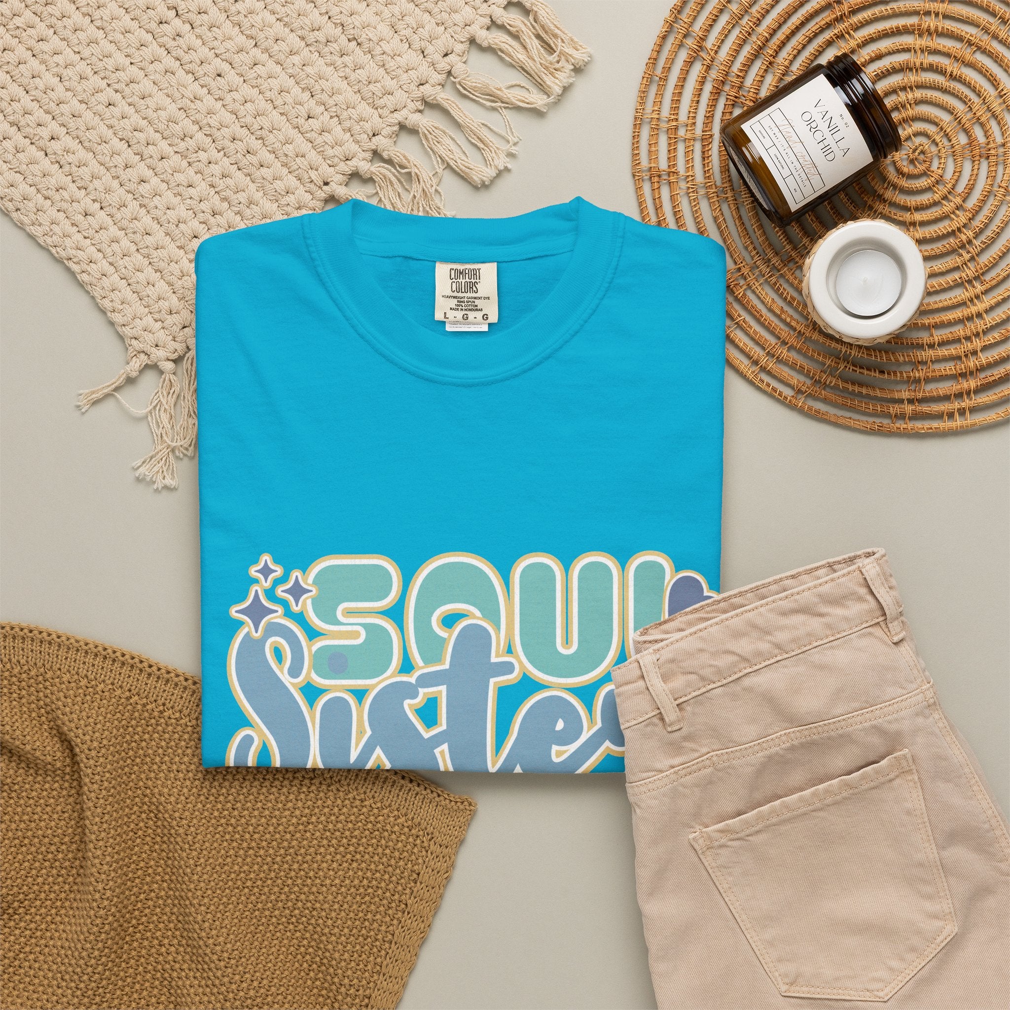 Soul Sister Textured T-Shirt — Retro Cloud Graphic Tee