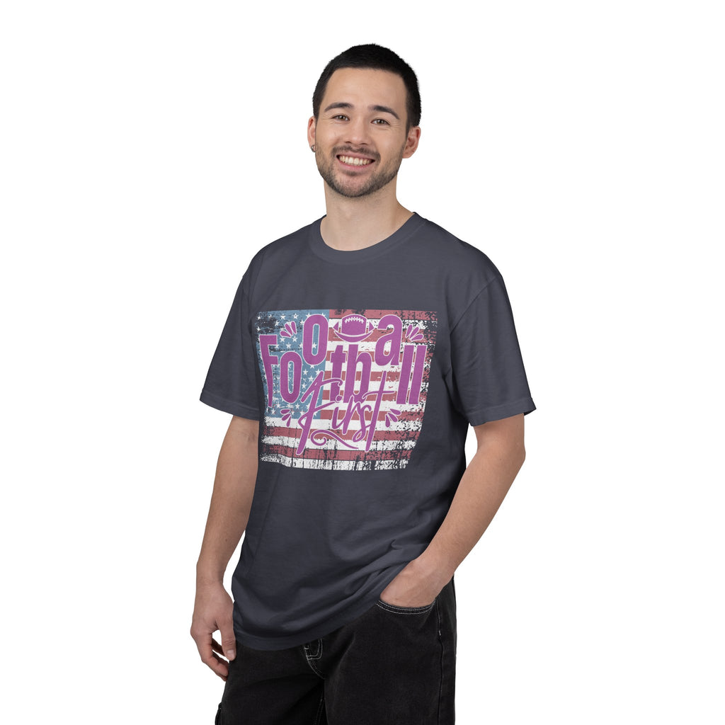 Textured Retro Americana Football First Tee