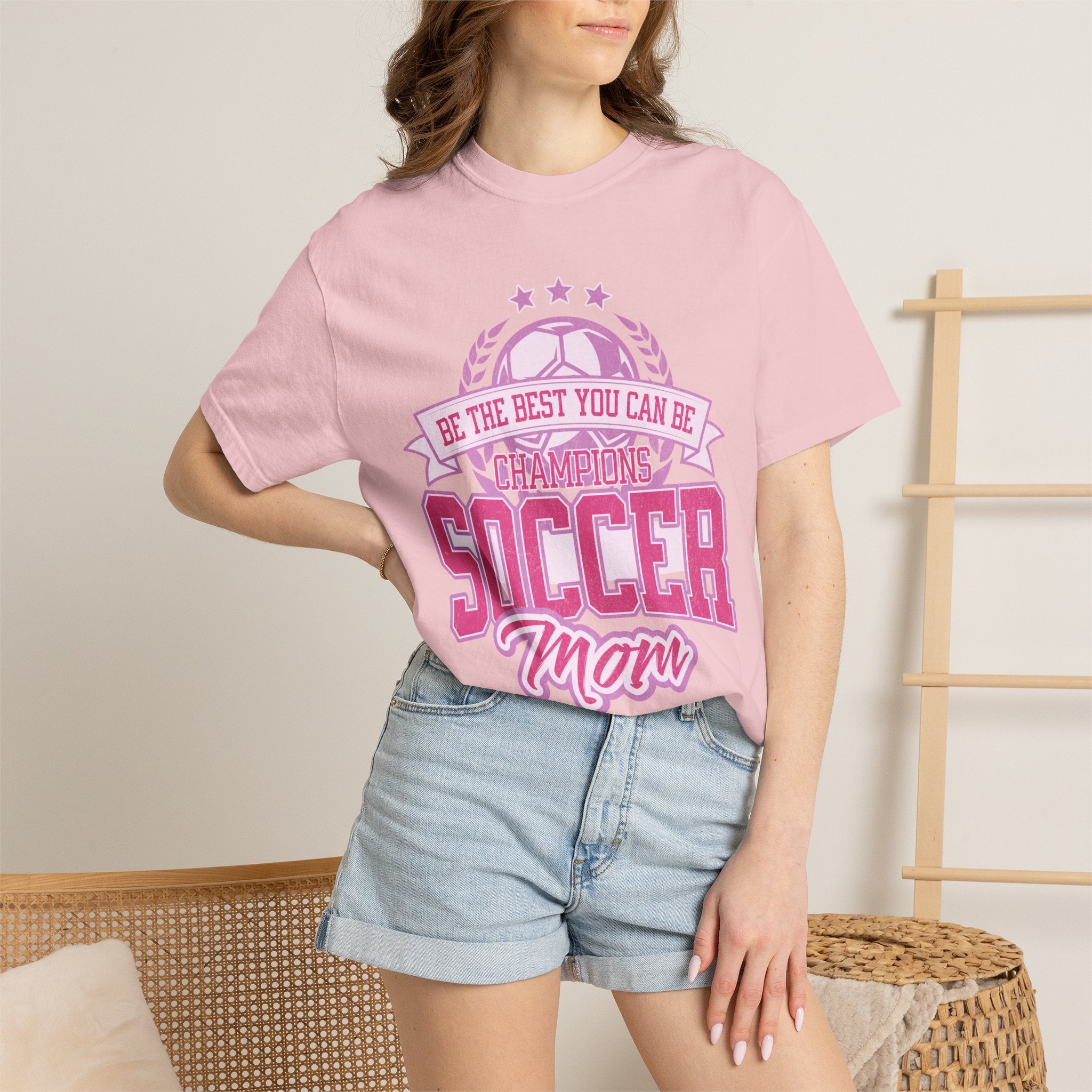 Textured Soccer Mom T‑Shirt — Be The Best You Can Be Champion Soccer Mom