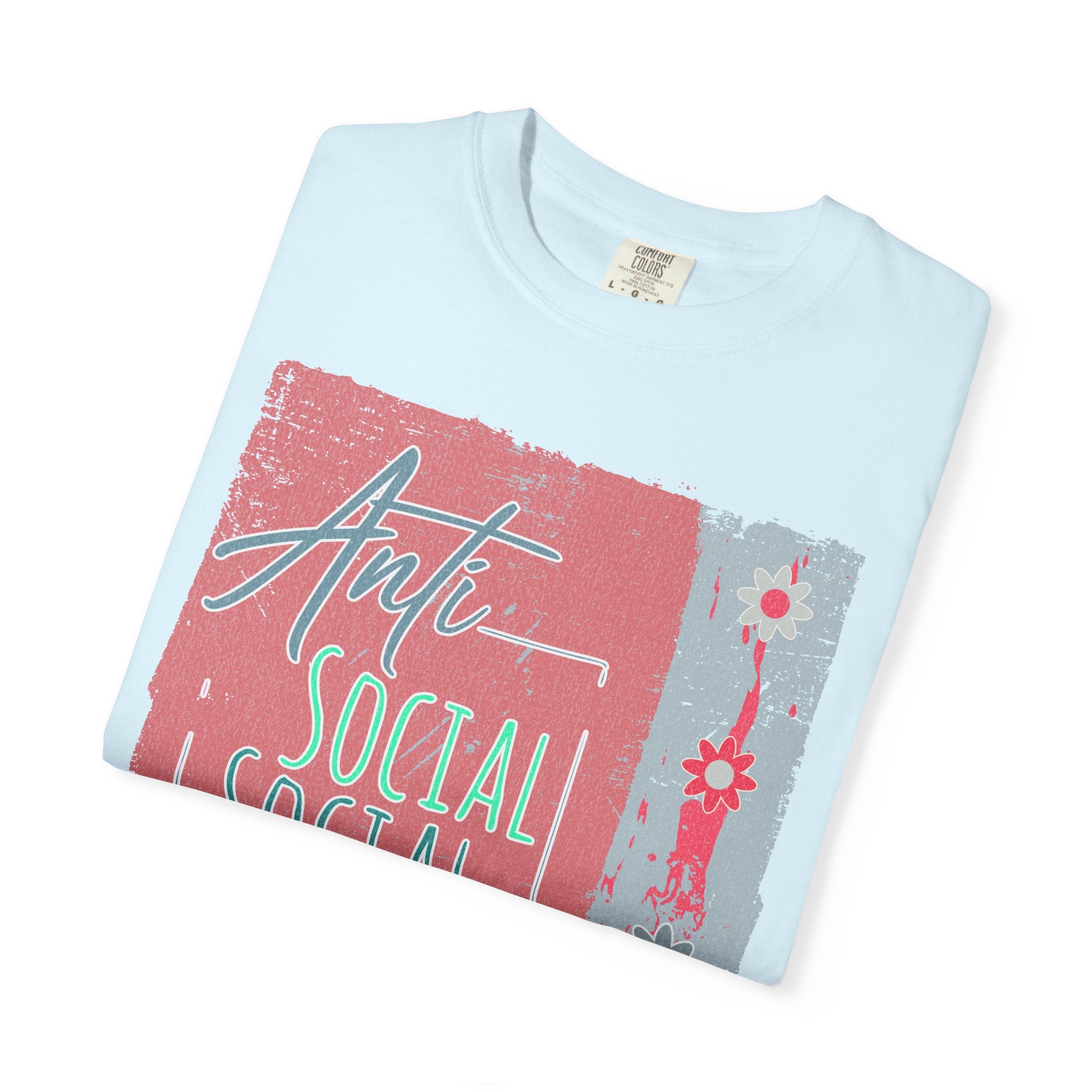 Textured Anti Social Social Club Graphic T-Shirt — Vintage Retro Block Print Tee