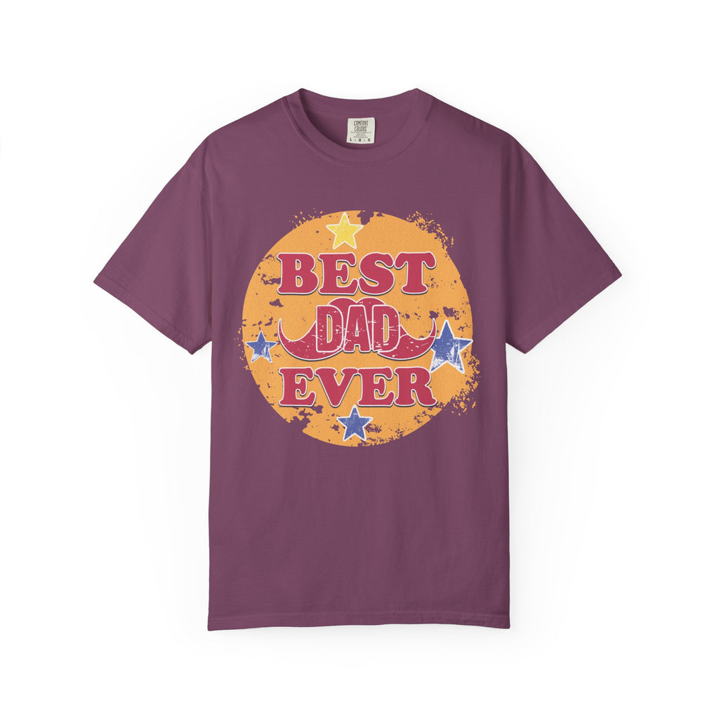 Best Dad Ever Textured T-Shirt — Retro Stars Father's Day Tee