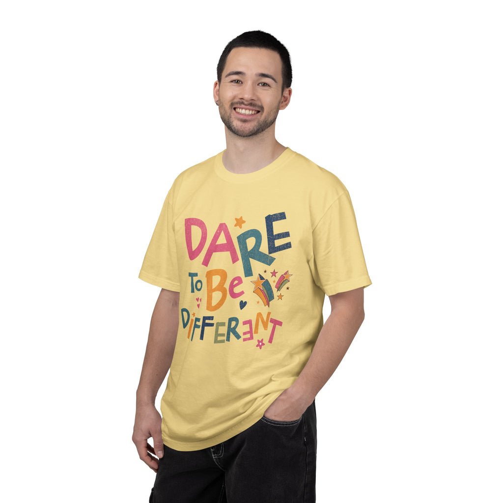 Dare to Be Different graphic T-Shirt | Textured Positive Typography Tee
