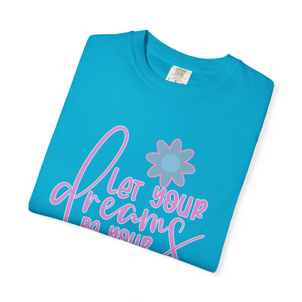 Textured Inspirational Floral Tee — "Let Your Dreams Be Your Wings"